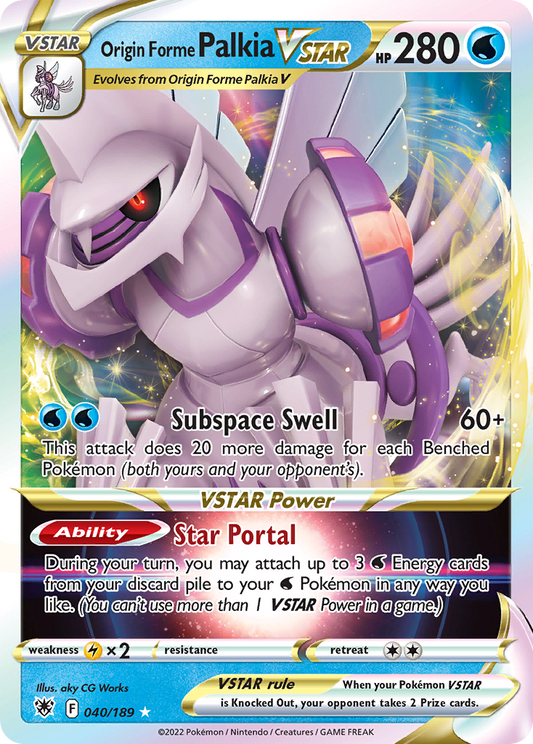 Origin Forme Palkia VSTAR 040/189 VSTAR Rare Astral Radiance Holo NM/M