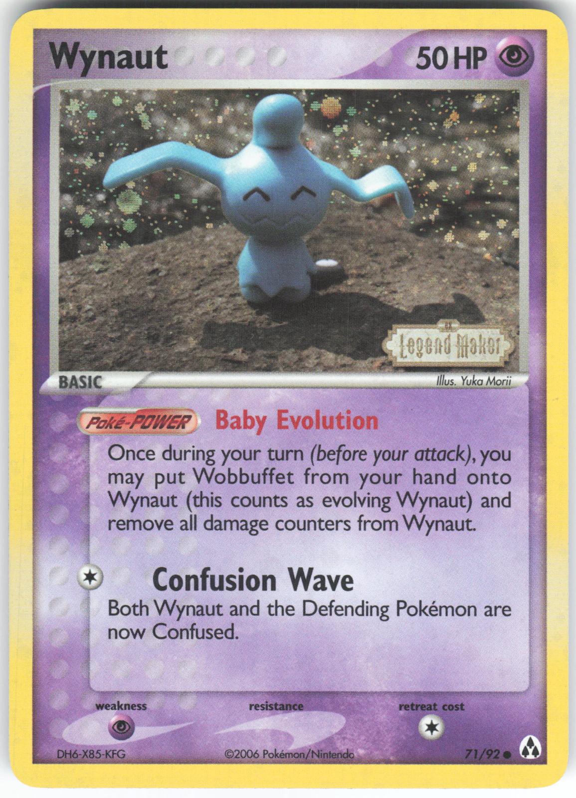 Wynaut 71/92 Common Reverse Holo Legend Maker LP