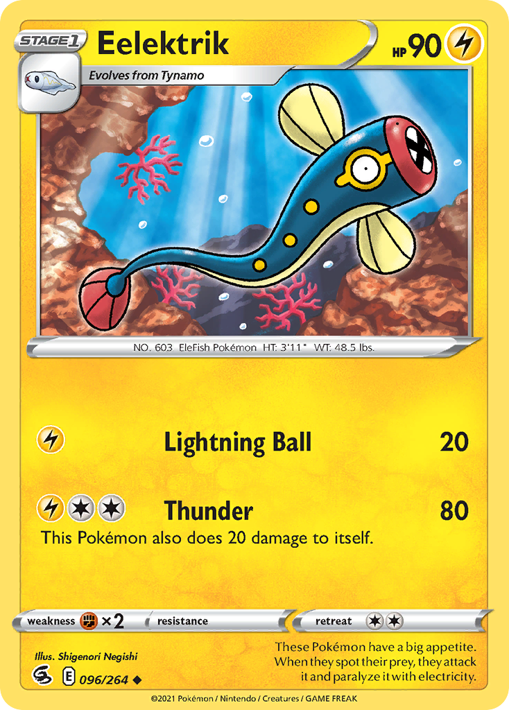 Eelektrik 096/264 Uncommon Reverse Holo Fusion Strike NM/LP