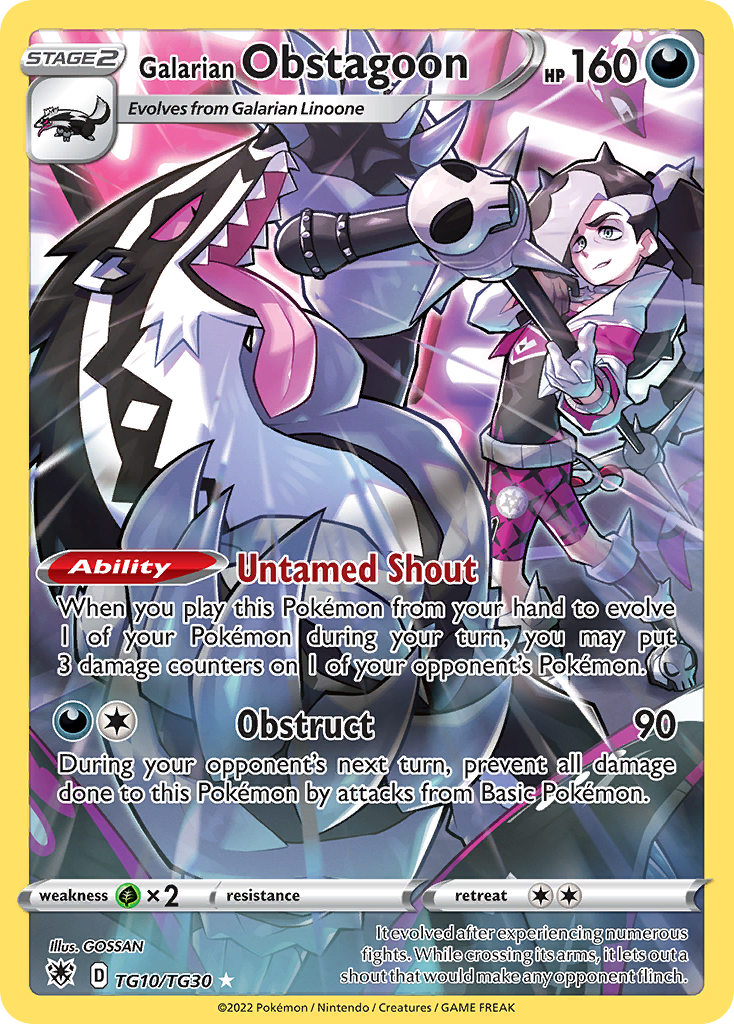 Galarian Obstagoon TG10/TG30 Astral Radiance Trainer Gallery Holo NM/M