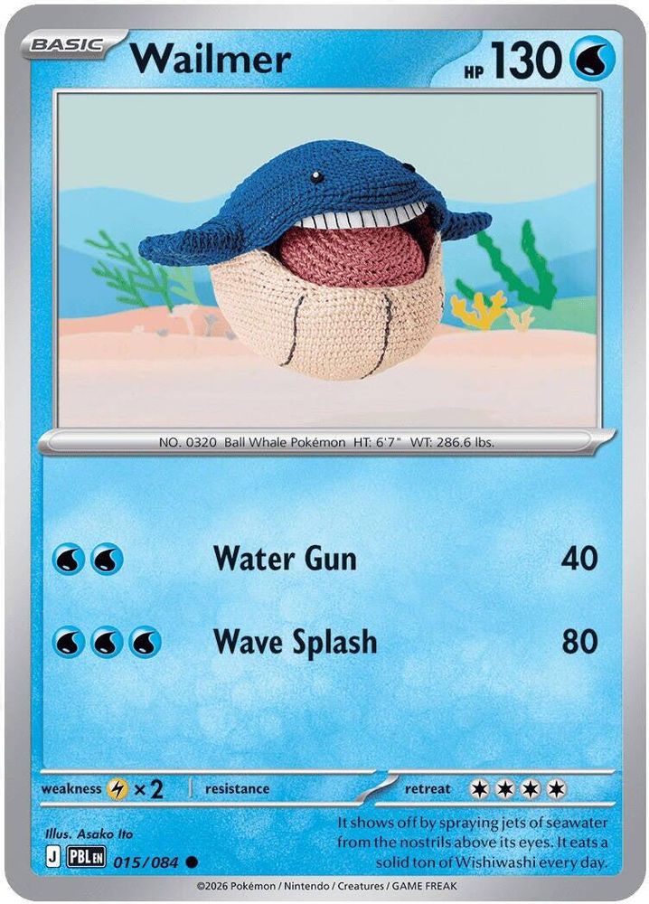 Wailmer 015/084 Common Reverse Holo Pitch Black NM/M