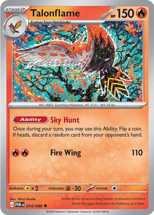 Talonflame 014/088 Uncommon Reverse Holo Perfect Order NM/M