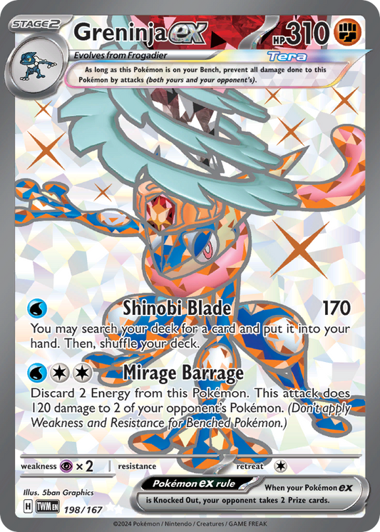 Greninja ex 198/167 Ultra Rare Twilight Masquerade NM/M