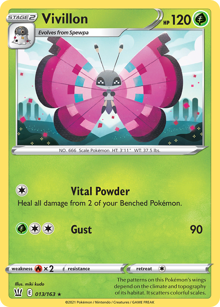 Vivillon 013/163 Rare Reverse Holo Battle Styles NM/LP