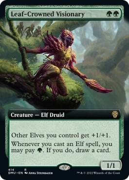 Leaf-Crowned Visionary (Extended Art) 414 Rare Dominaria United NM/M