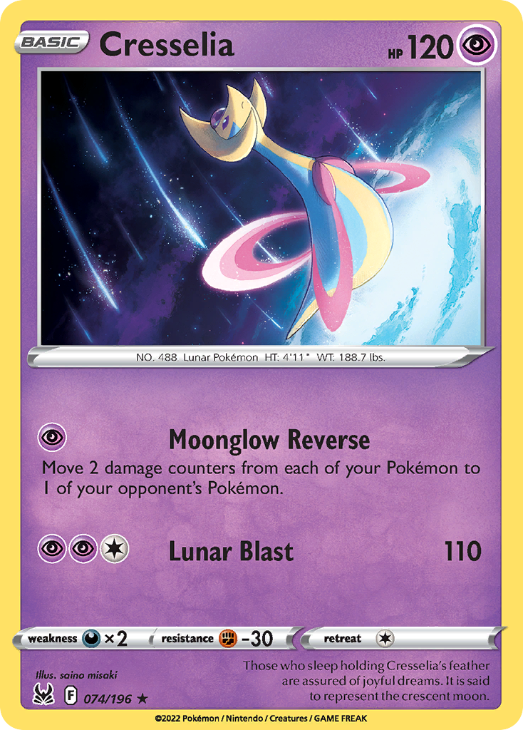 Cresselia 074/196 Rare Lost Origin Holo NM/LP