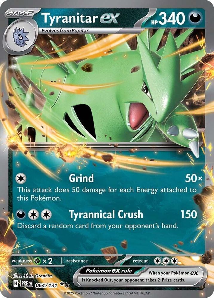 Tyranitar ex 064/131 Double Rare Prismatic Evolutions Holo NM/M