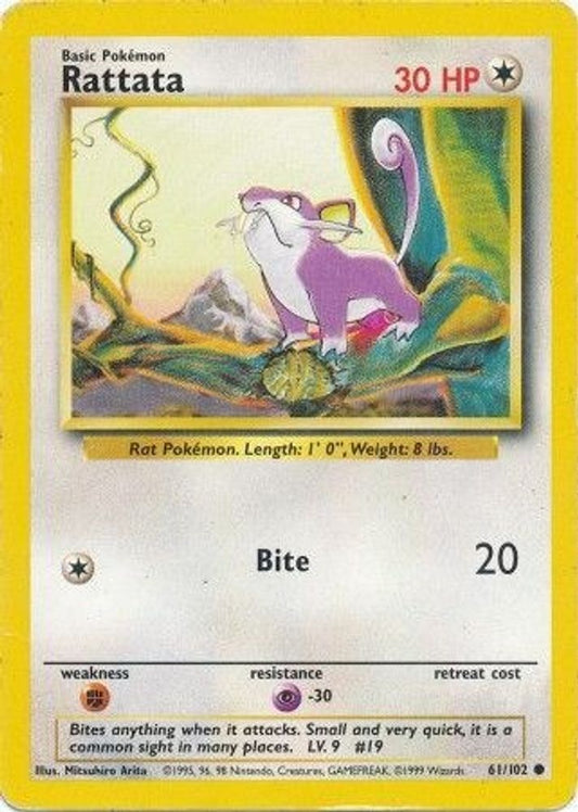 Rattata 61/102 Common Base Set Unlimited NM/M