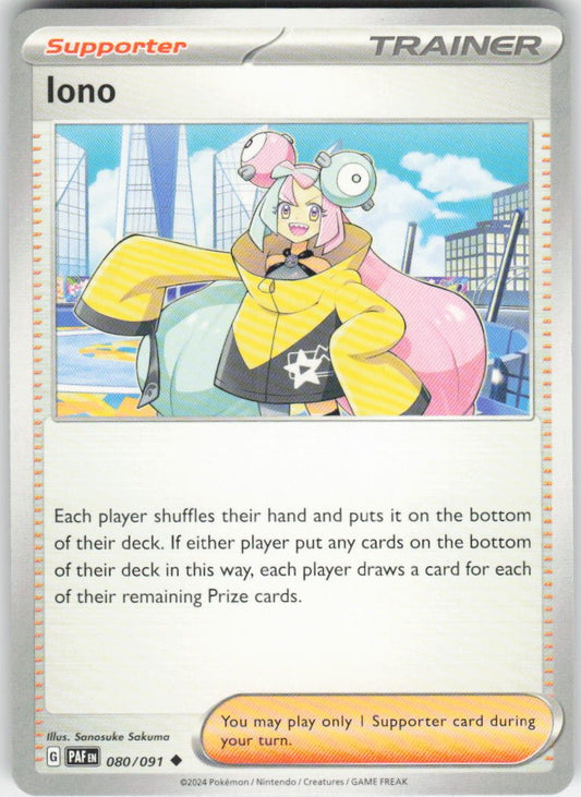 Iono - Uncommon SV: Paldean Fates 080/091 NM (Back)