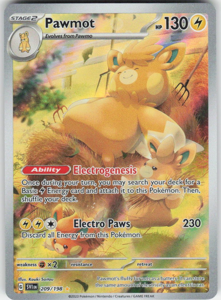 Pawmot - Illustration Rare SV01: Scarlet & Violet Base Set 209/198 NM (Back)