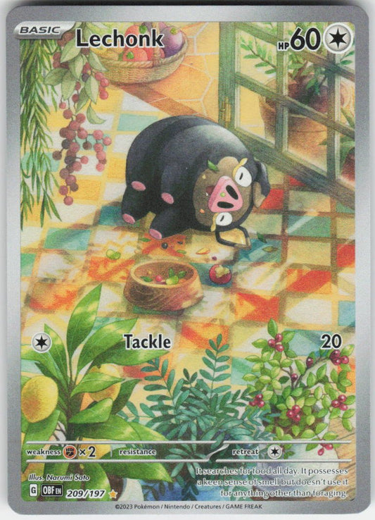 Lechonk - Illustration Rare SV03: Obsidian Flames 209/197 NM