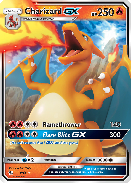 Charizard GX 9/68 GX Rare Hidden Fates Holo NM/M