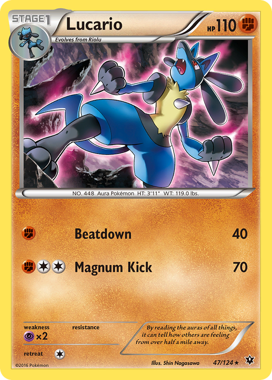 Lucario 47/124 Rare Fates Collide NM/LP