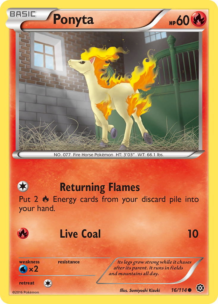 Ponyta 16/114 Common Steam Siege NM/M