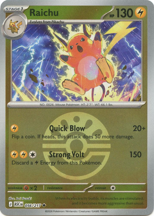 Raichu (Friend Ball) 056/217 Uncommon Reverse Holo Ascended Heroes NM/M