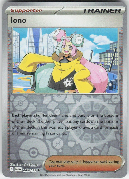 Iono - Uncommon SV: Paldean Fates 080/091 NM Rev Holo