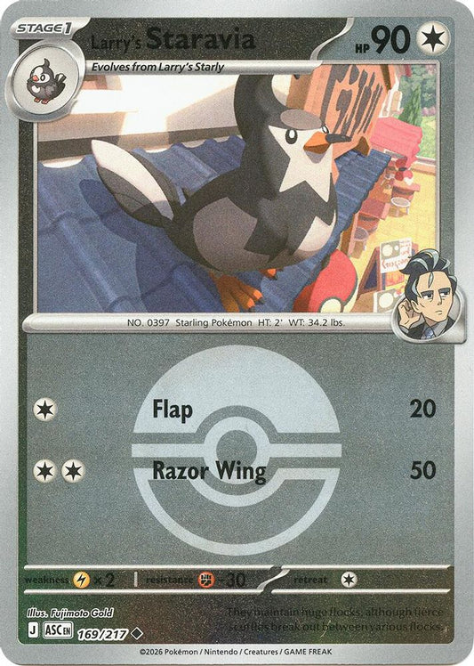 Larry's Staravia (Poke Ball) 169/217 Uncommon Reverse Holo Ascended Heroes NM/M