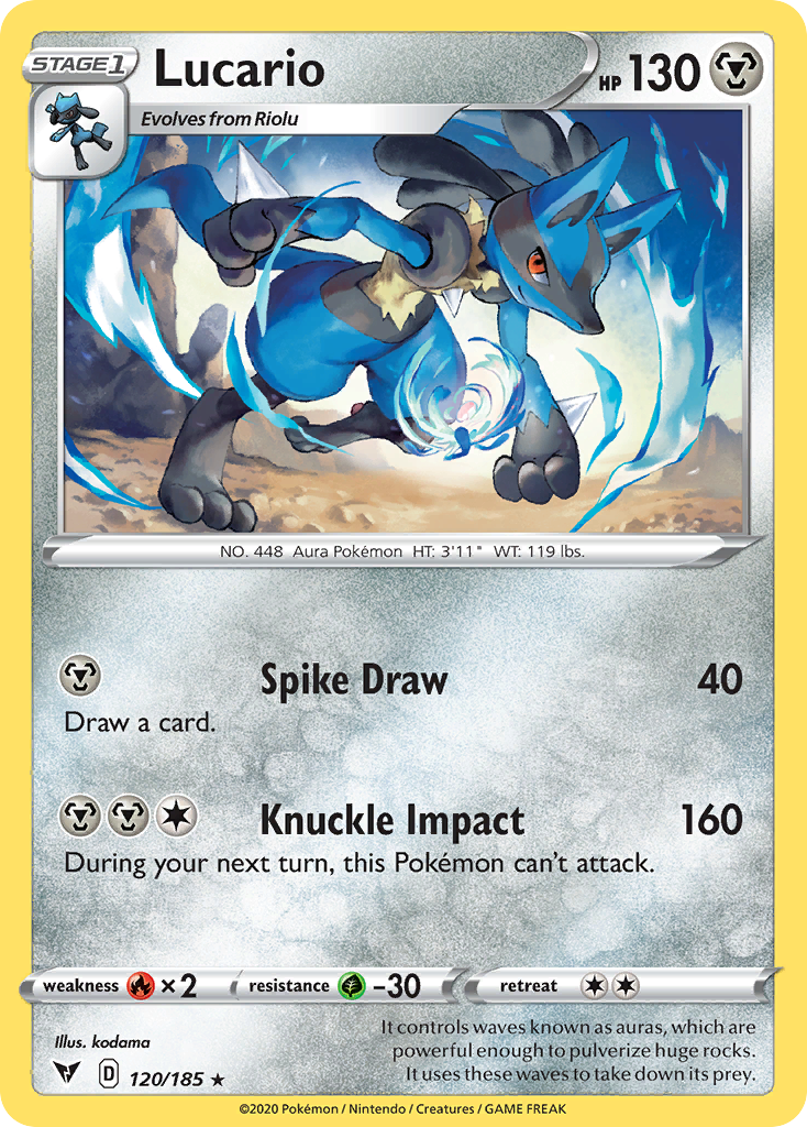Lucario 120/185 Rare Vivid Voltage NM/LP