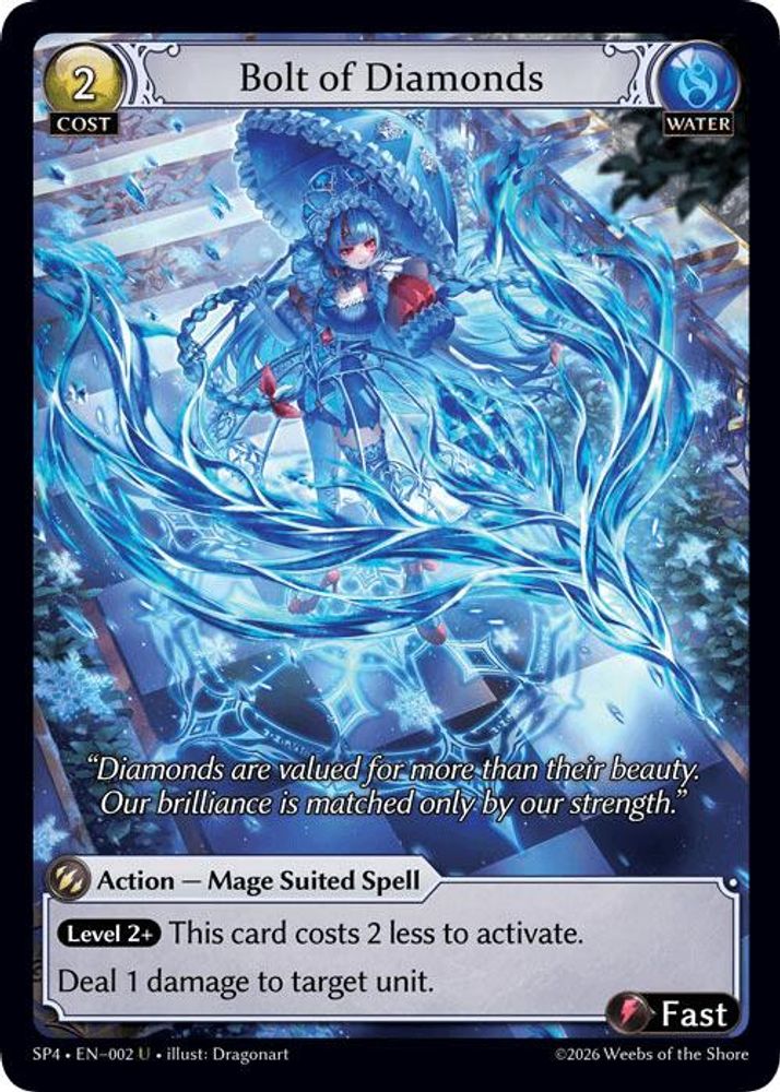 Bolt of Diamonds 002 Uncommon Supporter Pack 4 NM/M