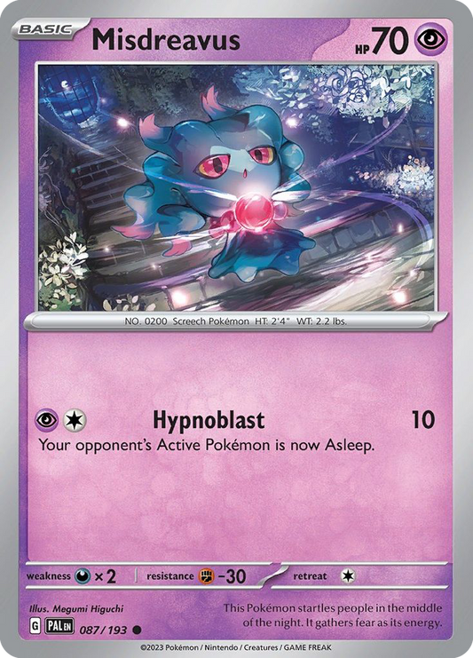 Misdreavus 087/193 Common Reverse Holo Paldea Evolved NM/LP