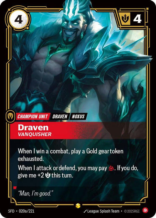 Draven - Vanquisher (Alternate Art) 020A/221 Showcase Spiritforged NM/M
