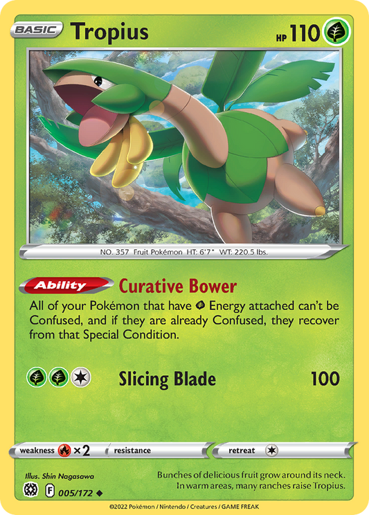 Tropius 005/172 Uncommon Reverse Holo Brilliant Stars NM/LP