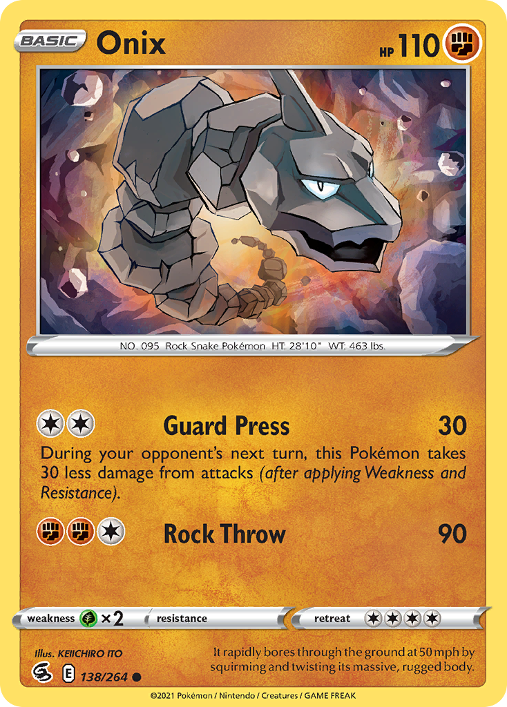 Onix 138/264 Common Reverse Holo Fusion Strike NM/LP