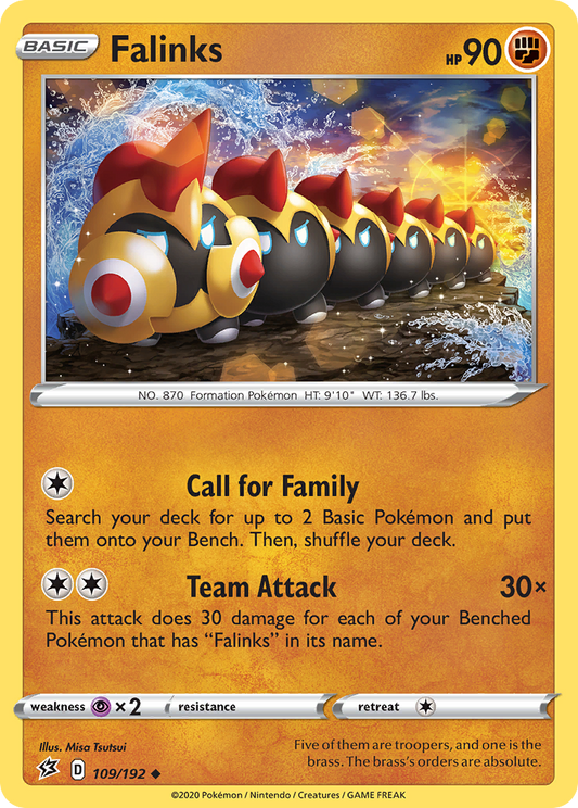 Falinks 109/192 Uncommon Reverse Holo Rebel Clash NM/LP