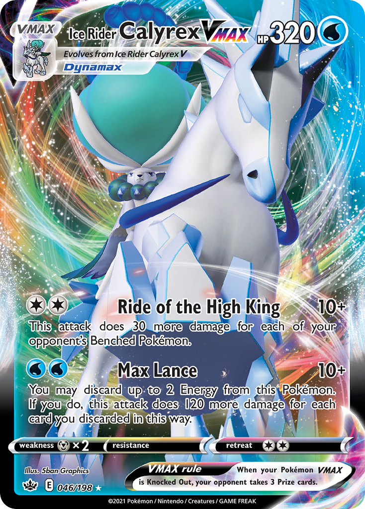 Ice Rider Calyrex VMAX 046/198 VMAX Rare Chilling Reign Holo NM/M