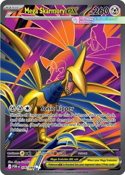 Mega Skarmory ex 106/088 Ultra Rare Perfect Order NM/M