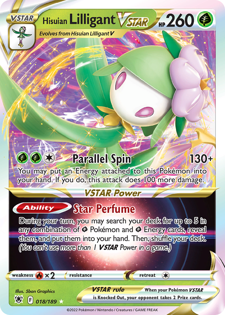 Hisuian Lilligant VSTAR 018/189 VSTAR Rare Astral Radiance Holo NM/M