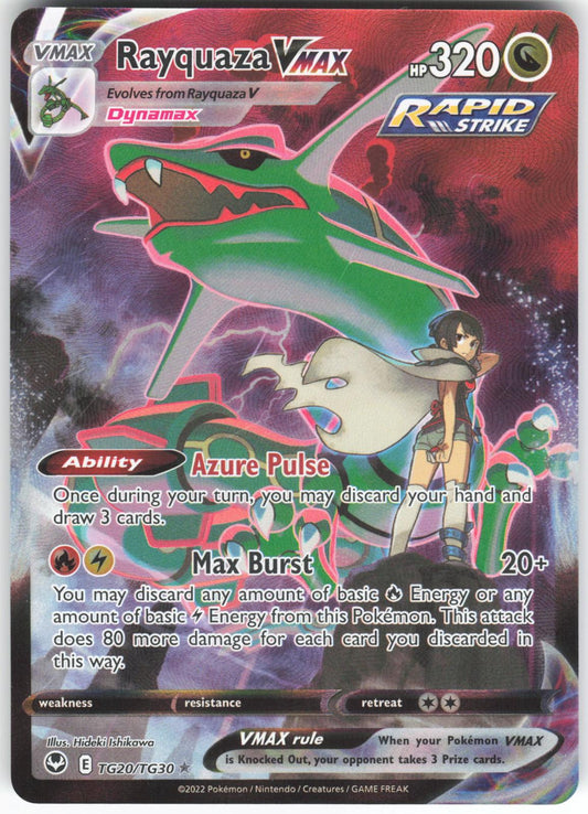 Rayquaza VMAX TG20/TG30 VMAX Rare Silver Tempest Trainer Gallery Holo NM/M