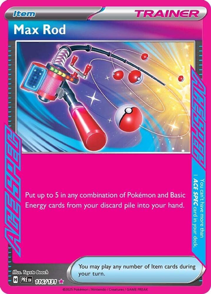Max Rod 116/131 ACE SPEC Rare Prismatic Evolutions Holo NM/M