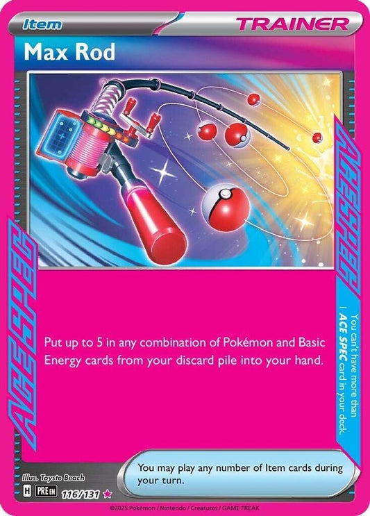 Max Rod 116/131 ACE SPEC Rare Prismatic Evolutions Holo NM/M