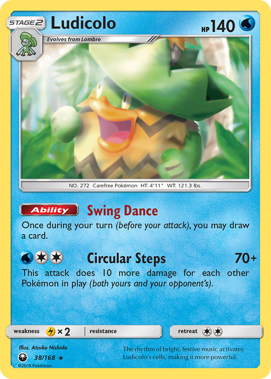 Ludicolo 38/168 Rare Reverse Holo Celestial Storm NM/LP