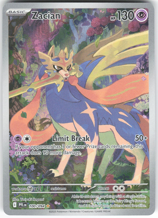 Zacian - Illustration Rare ME02: Phantasmal Flames 100/094 NM