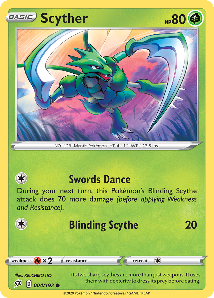 Scyther 004/192 Common Rebel Clash NM/LP