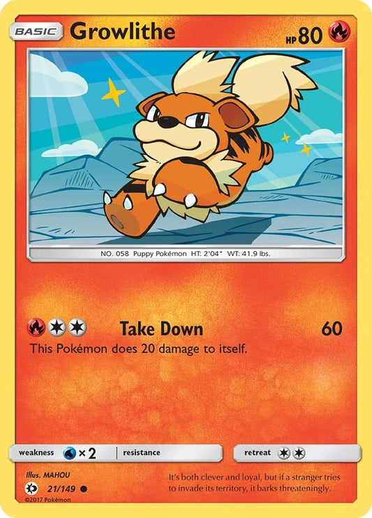 Growlithe 21/149 Common SM Base Set NM/M