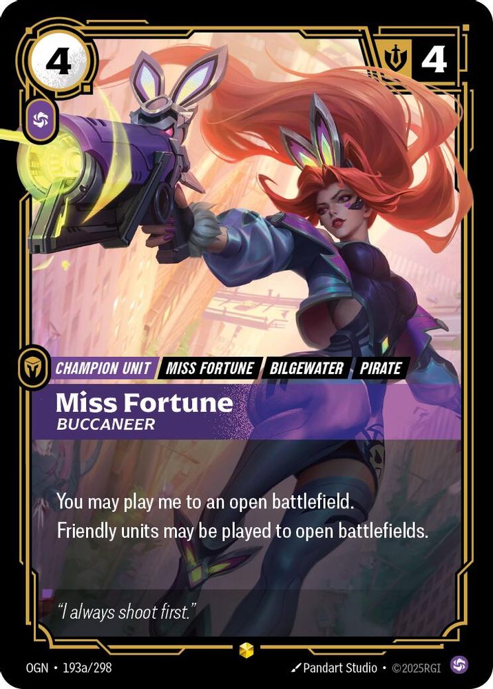 Miss Fortune - Buccaneer (Alternate Art) 193A/298 Showcase Origins NM/M