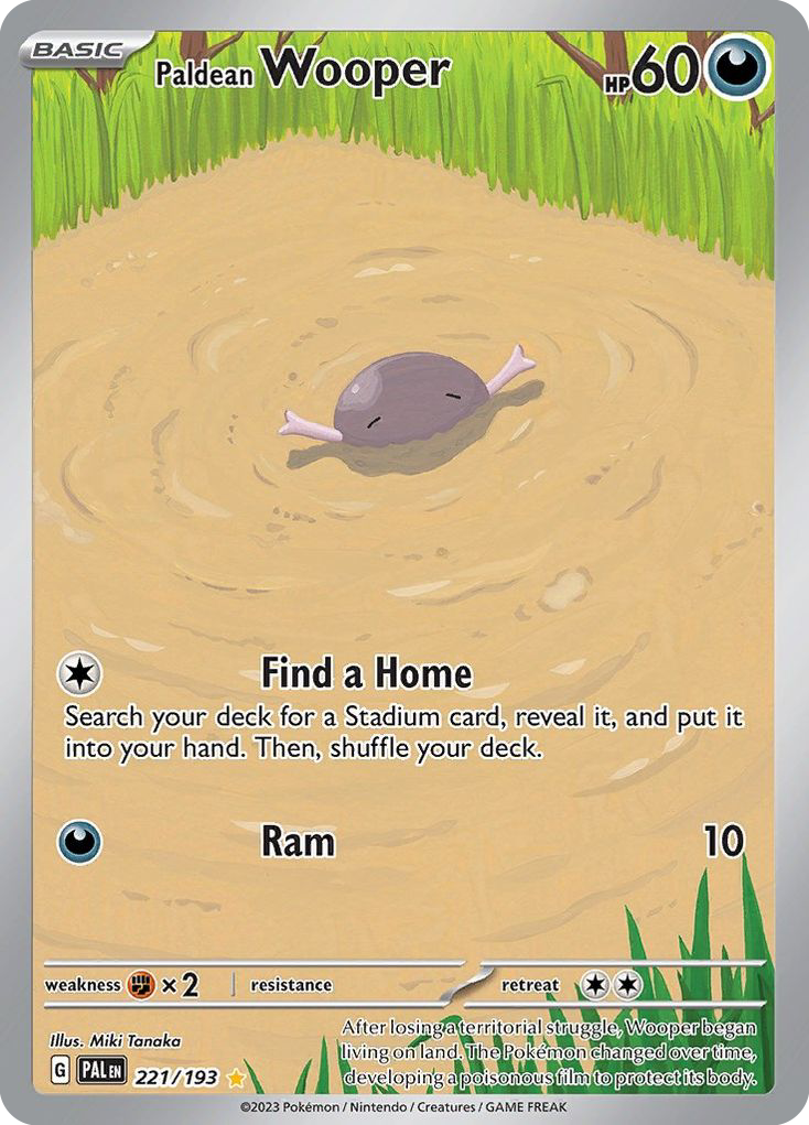 Paldean Wooper 221/193 Illustration Rare Paldea Evolved NM/M