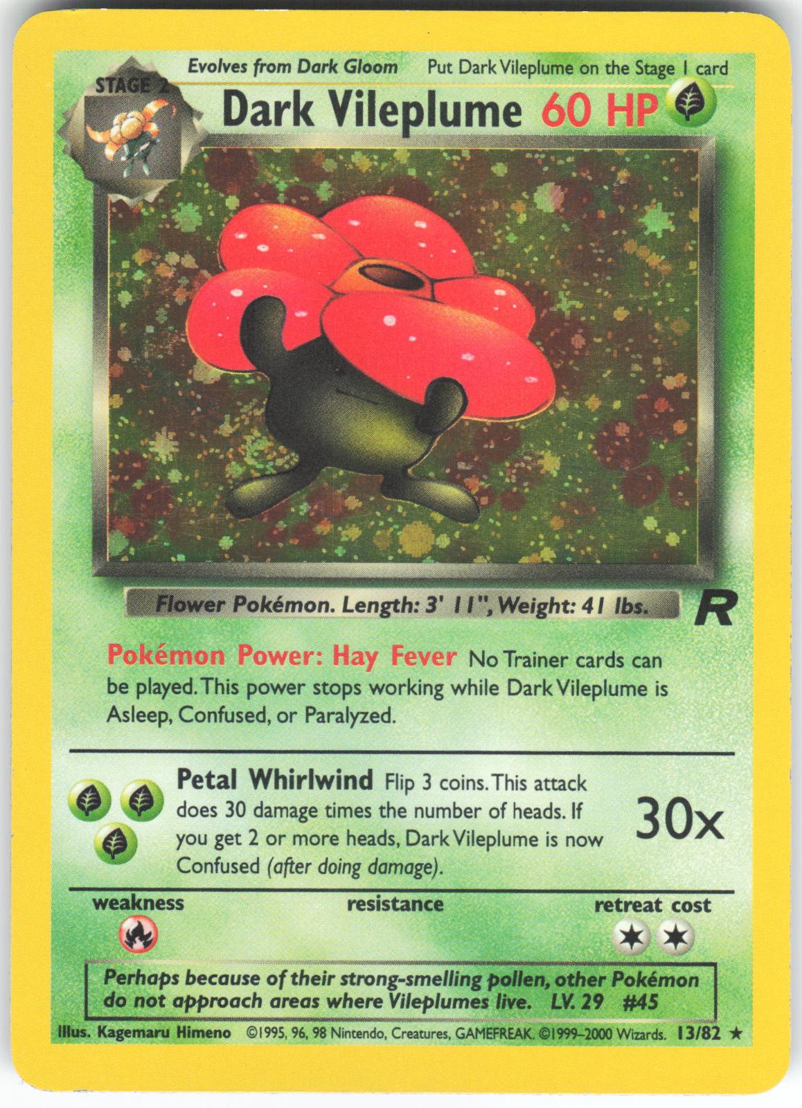 Dark Vileplume 13/82 Rare Team Rocket Unlimited Holo MP