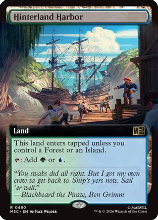 Hinterland Harbor (Extended Art) 480 Rare Commander: Marvel Super Heroes NM/M