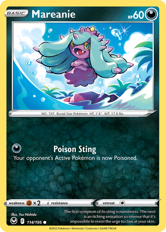 Mareanie 114/195 Common Reverse Holo Silver Tempest NM/LP