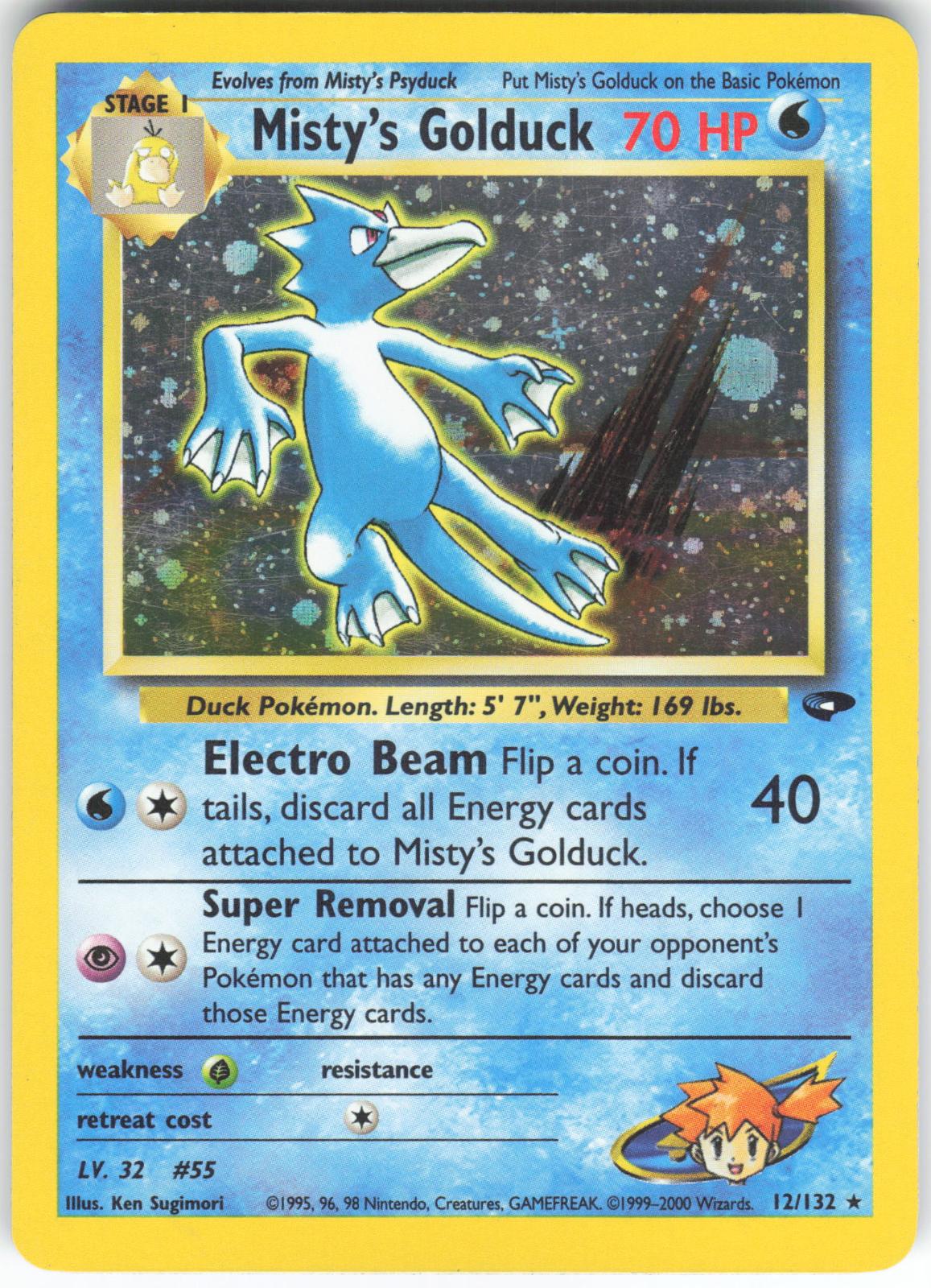 Misty's Golduck 12/132 Rare Gym Challenge Unlimited Holo MP