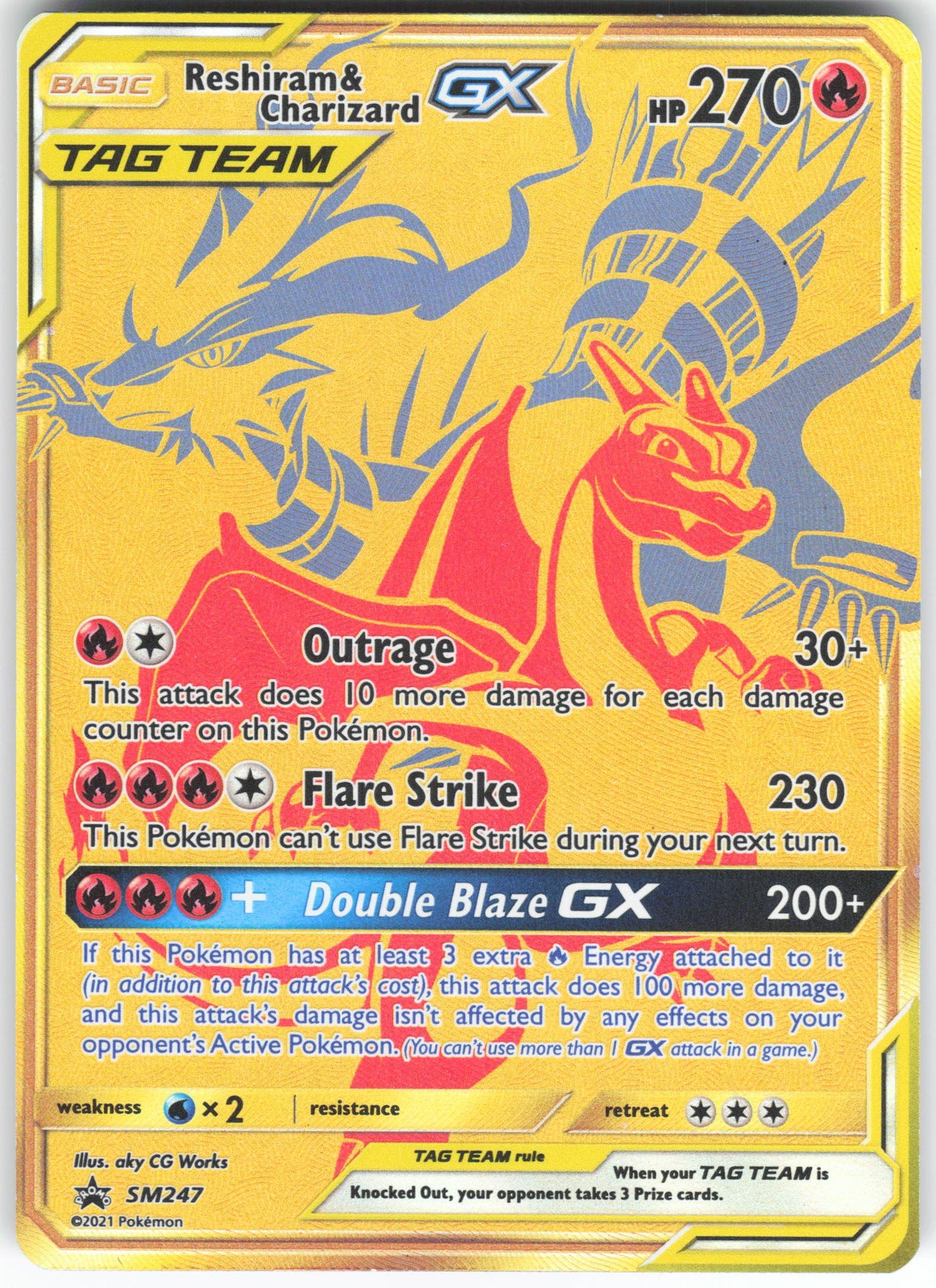 Reshiram & Charizard GX - Promo SM Promos SM247 NM