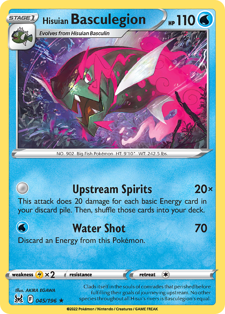 Hisuian Basculegion 045/196 Rare Lost Origin Holo NM/LP