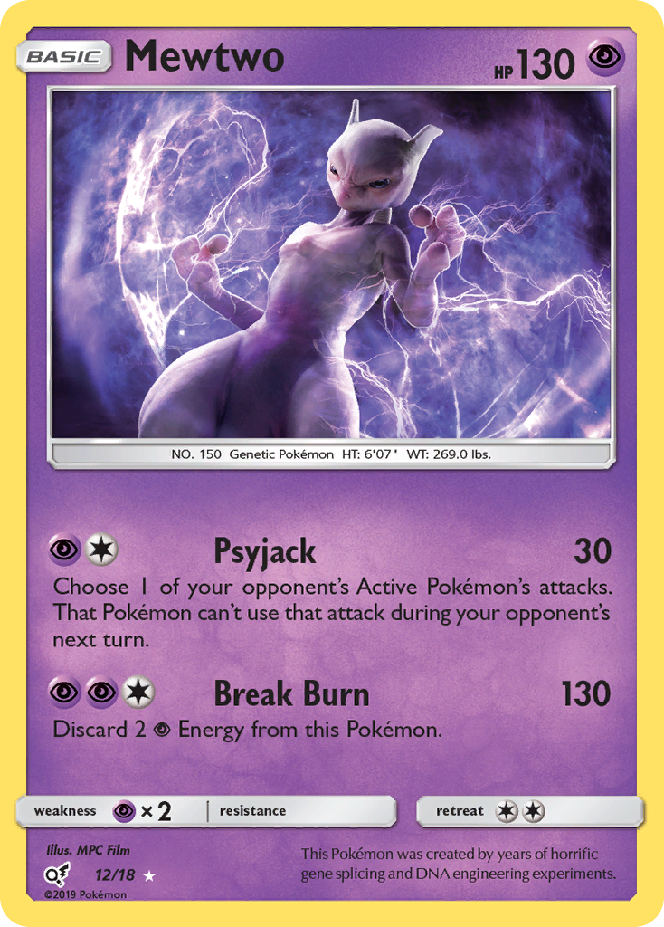 Mewtwo 12/18 Ultra Rare Detective Pikachu NM/M