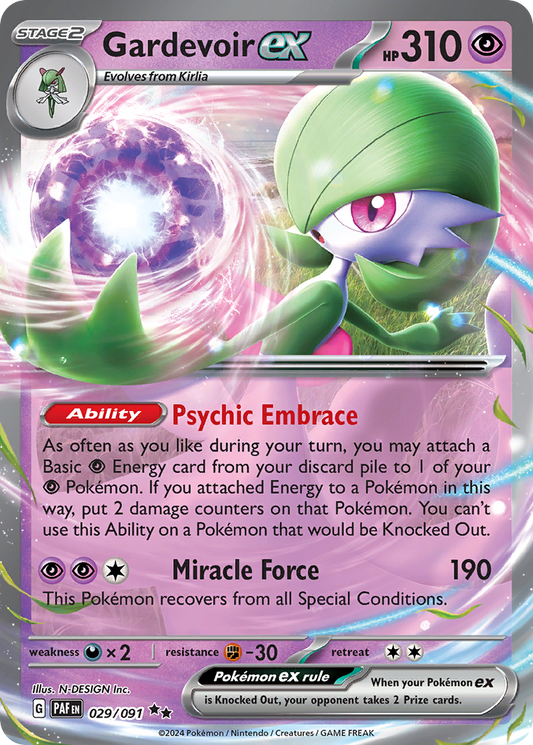 Gardevoir ex 029/091 Double Rare Paldean Fates NM/M
