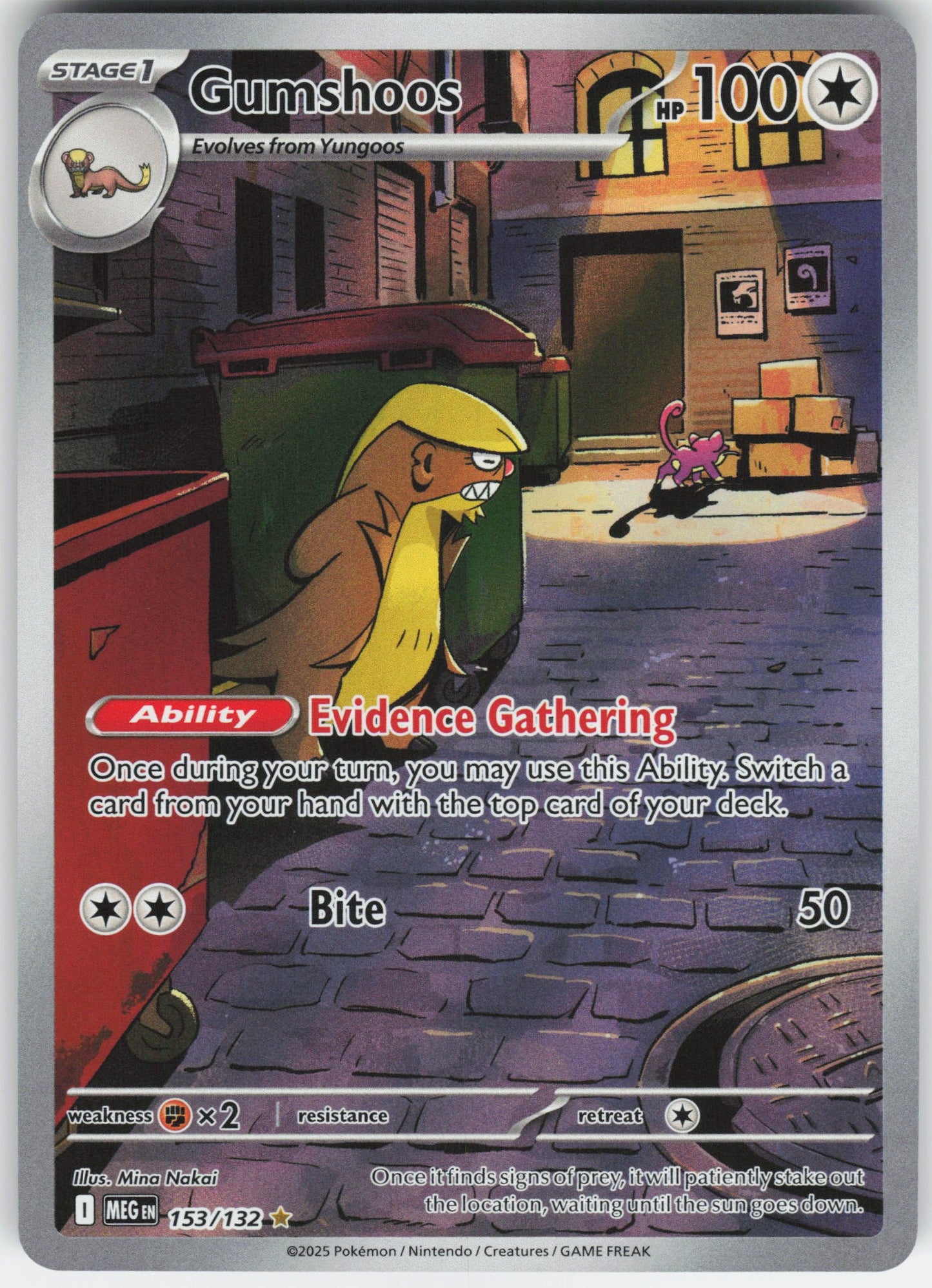 Gumshoos - Illustration Rare ME01: Mega Evolution 153/132 NM