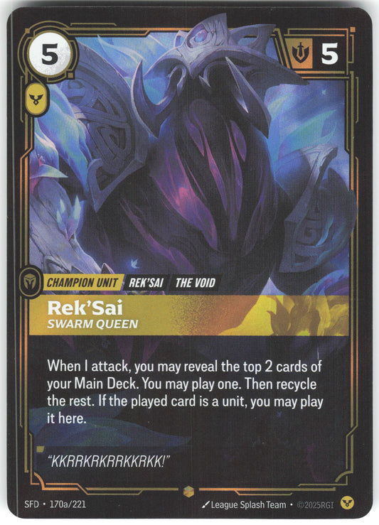 Rek'Sai - Swarm Queen (Alternate Art) Showcase Spiritforged 170a/221 NM